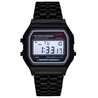 Fashion Watch WR F91W Steel Band Electronic Watch Sport Watches Alarm Clock Electronic Wristwatch Casual Watch