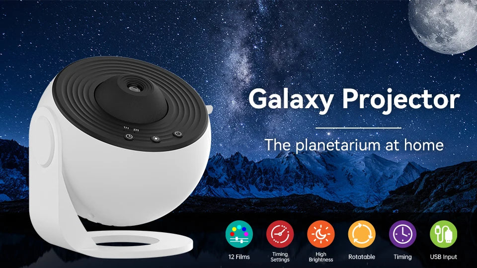 Night Light Galaxy Projector Starry Sky Projector 360° Rotate Planetarium Lamp For Kids Bedroom Valentines Day Gift Wedding Deco