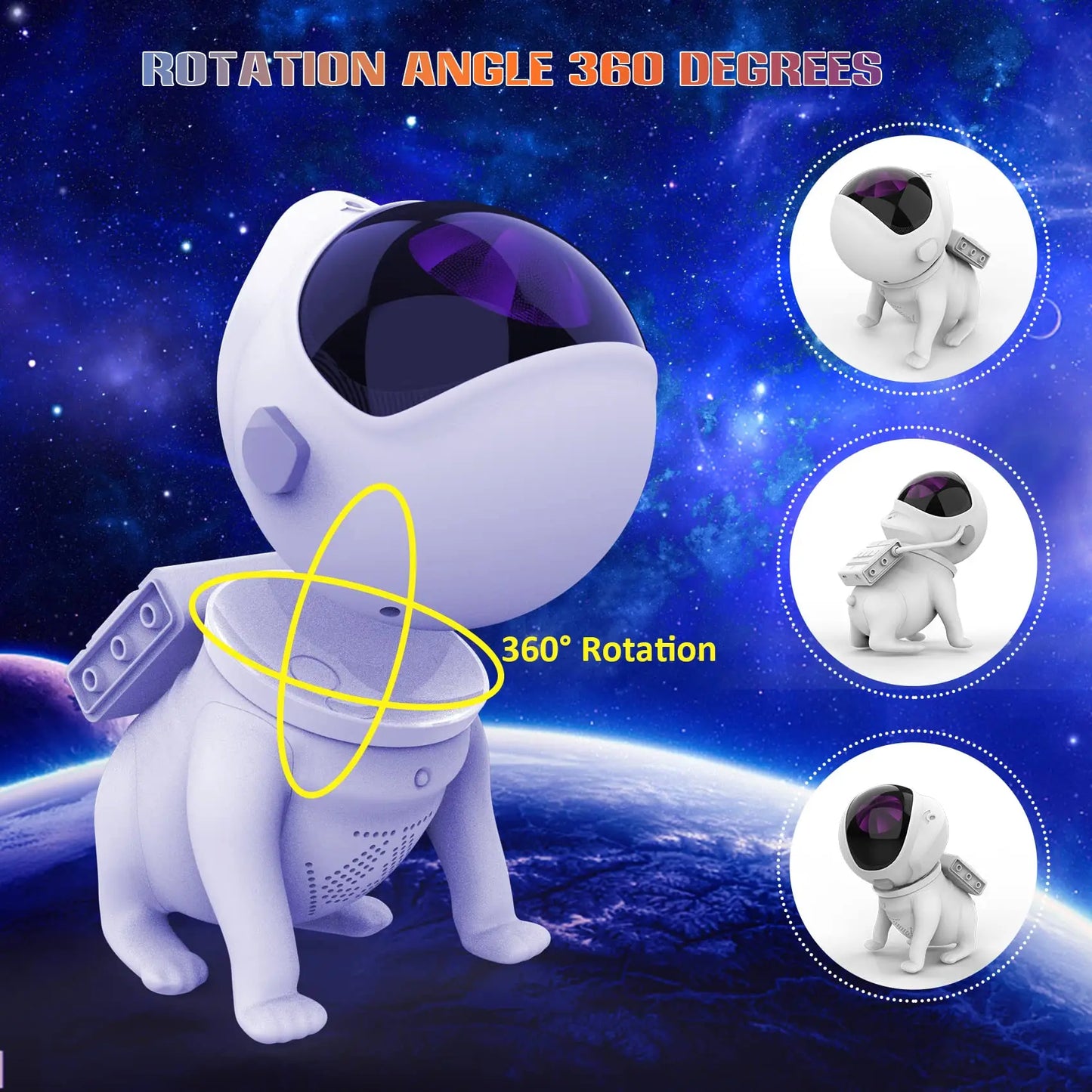 Space Dog Night Light Galaxy Star Astronaut Projector App Nebula Lamps  Led Lights For Children Bedroom Decorative Birthday Gift