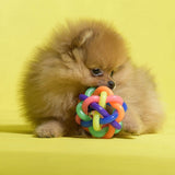 Fun Colorful Weave Style Bell Ball Pet Toy, Size: L (9*9*9cm), Size: L (9*9*9cm)