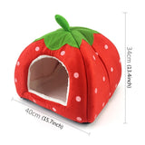 Strawberry Shaped Foldable Short Plush Pet House Nest, Size: L, Red, Size L, Pink, Size L, Blue, Size L, Purple, Size L, Dark Blue, Size L