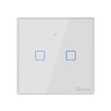 Sonoff T2 Touch 86mm Tempered Glass Panel Wall Switch Smart Home Light Touch Switch, Compatible with Alexa and Google Home, AC 100V-240V, UK Plug, 86mm/ 2 UK Plug