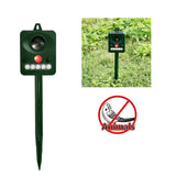 Environmental Friendly White + Red Light Solar-powered LED Ultrasonic Animal Repeller Bird Cat Dog Control Device With 6.5V / 0.1W Solar Panel & PIR Sensor & Light Sensor, Got the CE / ROHS Certification, RC-510