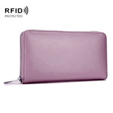 Two-Layer Cowhide Leather Organ Card Holder Multiple-Card RFID Anti-Theft Wallet Bag