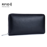 Two-Layer Cowhide Leather Organ Card Holder Multiple-Card RFID Anti-Theft Wallet Bag