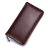 Two-Layer Cowhide Leather Organ Card Holder Multiple-Card RFID Anti-Theft Wallet Bag