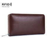 Two-Layer Cowhide Leather Organ Card Holder Multiple-Card RFID Anti-Theft Wallet Bag