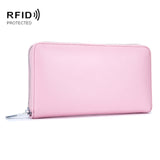 Two-Layer Cowhide Leather Organ Card Holder Multiple-Card RFID Anti-Theft Wallet Bag