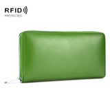 Two-Layer Cowhide Leather Organ Card Holder Multiple-Card RFID Anti-Theft Wallet Bag