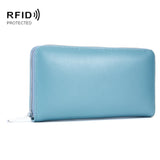 Two-Layer Cowhide Leather Organ Card Holder Multiple-Card RFID Anti-Theft Wallet Bag