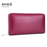 Two-Layer Cowhide Leather Organ Card Holder Multiple-Card RFID Anti-Theft Wallet Bag