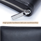 Two-Layer Cowhide Leather Organ Card Holder Multiple-Card RFID Anti-Theft Wallet Bag