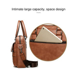 WEIXIER 8619 Retro Style PU Leather Handbag Shoulder Bag Crossbody Bag for Men, Size: 38 x 30 x 11cm, 38 x 30 x 11cm