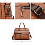 WEIXIER 8619 Retro Style PU Leather Handbag Shoulder Bag Crossbody Bag for Men, Size: 38 x 30 x 11cm, 38 x 30 x 11cm