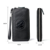 W111 Antimagnetic RFID Men Cowhide Leather Multifunctional Wallet Business Handbag with Gift Box, W111, with Gift Box