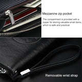 W111 Antimagnetic RFID Men Cowhide Leather Multifunctional Wallet Business Handbag with Gift Box, W111, with Gift Box