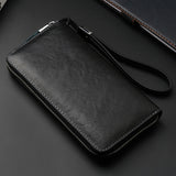 W111 Antimagnetic RFID Men Cowhide Leather Multifunctional Wallet Business Handbag with Gift Box, W111, with Gift Box