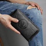 W111 Antimagnetic RFID Men Cowhide Leather Multifunctional Wallet Business Handbag with Gift Box, W111, with Gift Box