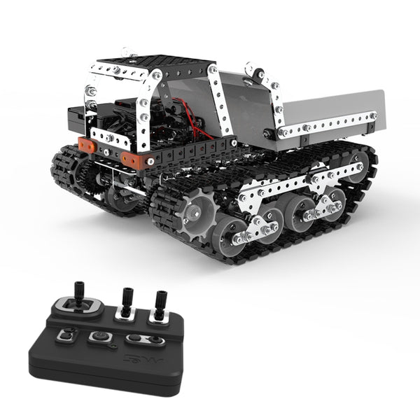 MoFun SW(RC)-007 2.4G Wireless Remote Control 10-channel Dump Truck Children DIY Stainless Steel Assembled Toy, SW(RC)-007