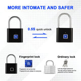 Stainless Steel Automatic Intelligent Fingerprint Padlock Electronic Lock, 10 Fingerprint Edition