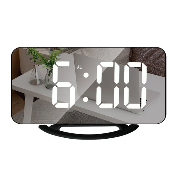 TS-8201-W Multifunctional LED Makeup Mirror Desk Clock Automatic Photosensitive Electronic Alarm