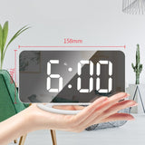 TS-8201-W Multifunctional LED Makeup Mirror Desk Clock Automatic Photosensitive Electronic Alarm