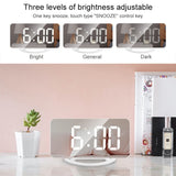 TS-8201-W Multifunctional LED Makeup Mirror Desk Clock Automatic Photosensitive Electronic Alarm