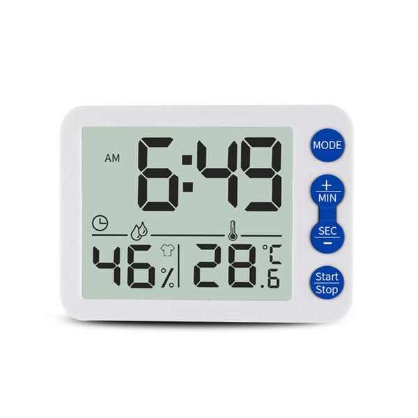 TS-9606-WR Large Screen Alarm Timer Temperature Humidity Meter(White Red)