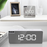 TS-S69-R Multifunctional LED Alarm Clock Battery / Plug-in Charging Dual-purpose Make-up Mirror Clock, TS-S69-G, TS-S69-HW, TS-S69-R