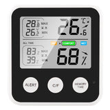 TS-9909-W Multifunction Large Screen Household Thermometer Hygrometer, TS-9909-B, TS-9909-W