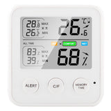 TS-9909-W Multifunction Large Screen Household Thermometer Hygrometer, TS-9909-B, TS-9909-W