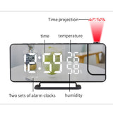 TS-9210 Digital Mirror Projection Alarm Clock With FM Radio & Temperature Humidity, TS-9210 With FM Radio