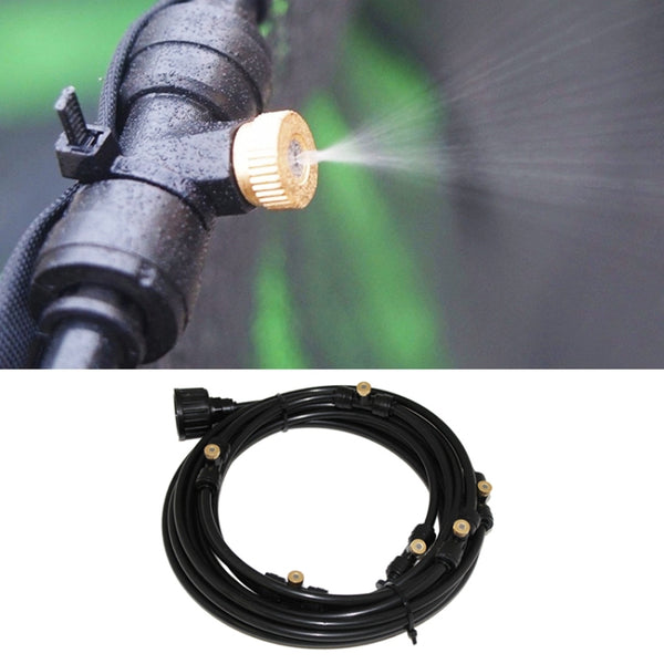 Outdoor Lawn Garden PE Hose Mist Watering Line Misting Cooling System with 16 x Mist Nozzles, Length: 12m, Length: 12m