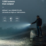 WUBEN L50 Outdoor Portable LED Strong Light USB Rechargeable Aluminum Flashlight, L50