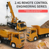 MoFun 2.4G 10-channel Remote Control Simulation Engineering Vehicle, Crane, Dump Truck, Mixer Truck