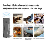 Rechargeable Ultrasonic Bark Stopper Automatic Identification of Sonic Dog Trainer, Grey, Black