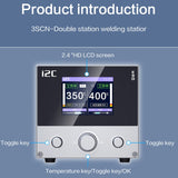 i2C 3SCN Intelligent Double Welding Station with RS100 Base, A Set, B Set