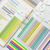 Transparent Strip Color Fluorescent Waterproof Sticky Note Long Strip Index Sticker