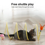 S Type Foldable Cat Tunnel Spring Toy, Mouse, Sisal Ball