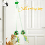 Hanging Swing Pet Toy Elastic Feather Cat Teaser Stick