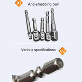 3 PCS/Set Socket Bit Extension Bar Hex Shank Adapter Drill Nut Driver Power Drill Bit(1/4, 3/8, 1/2 inch), Length:50mm, Length: 50mm