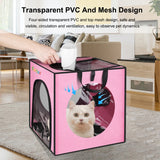 FUNADD Pet Bath Drying Box Portable Folding Dryer Cage, Suitable for Pets up to 5kg, Folding Dryer Cage