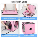 FUNADD Pet Bath Drying Box Portable Folding Dryer Cage, Suitable for Pets up to 5kg, Folding Dryer Cage