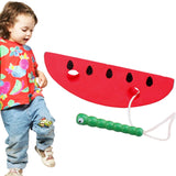 Wooden Toys Threading Novelty Funny Educational Wood Toys, Caterpillars Eat Pear, Caterpillars Eat Apple, Caterpillars Eat Watermelon