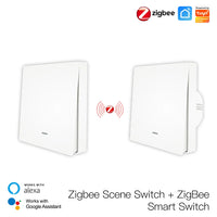 MoesHouse Tuya ZigBee Smart Light Switch with Scene Switch Kit No Neutral Wire No Capacitor Required work with Alexa Google Home