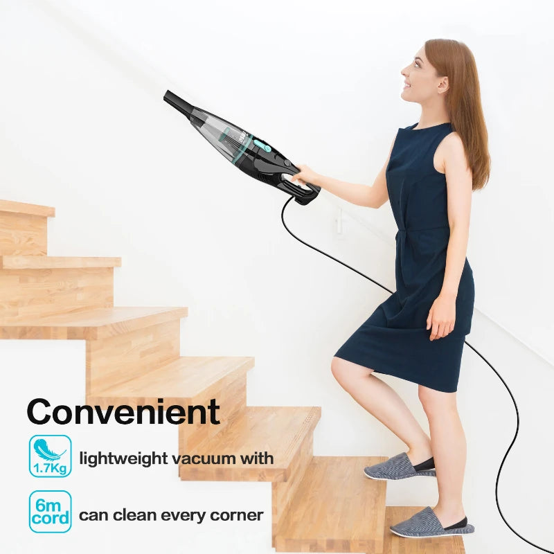 INSE R3S Corded Vacuum Cleaner 16Kpa 6M Extra Long Cord Handheld Vacuum Cleaner for Car Cleaning Hard Floor Household Appliance