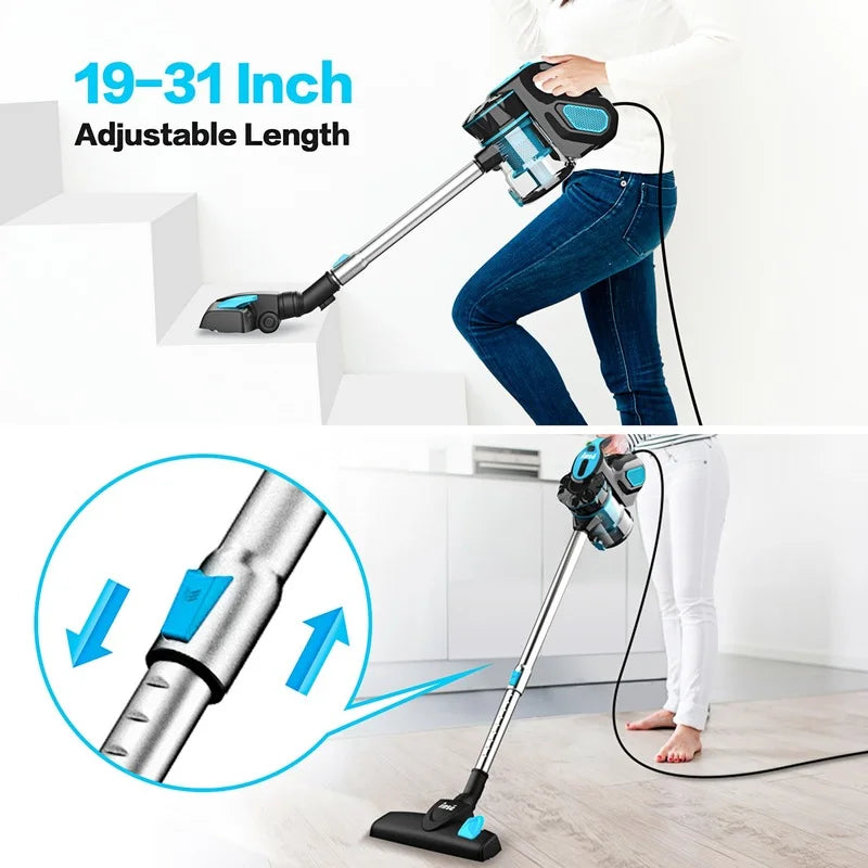 Wired Vacuum Cleaner INSE I5 Handheld Stick Vacuum with18Kpa 600W Powerful Suction Bagless Vacuum for Household Cleaning