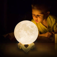 T30 Levitating Moon Lamp Night Light Floating 3D Printing LED Moon Lamp with Wooden Base and Magnetic with 3 Colors