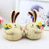 Pairs Creative Resin Crafts Large Cute Fat Garlic Rabbit Ornaments Home Bar Decoration, Large Garlic Rabbit