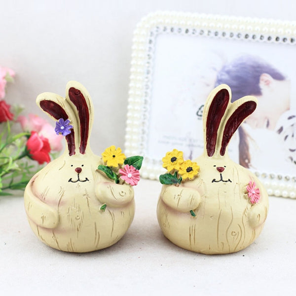 Pairs Creative Resin Crafts Large Cute Fat Garlic Rabbit Ornaments Home Bar Decoration, Large Garlic Rabbit